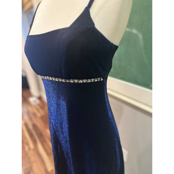 90s Vintage Betsey and Adam iridescent blue dress formal/ prom womens size 6 - Picture 2 of 8